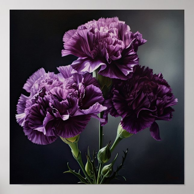 Poster de impresión de arte de las flores moradas  (Frente)