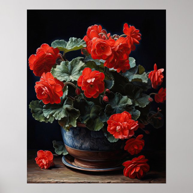 Poster de impresión de arte de las flores rojas de (Frente)