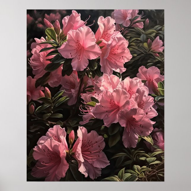 Poster de impresión de arte de las flores rosadas  (Frente)