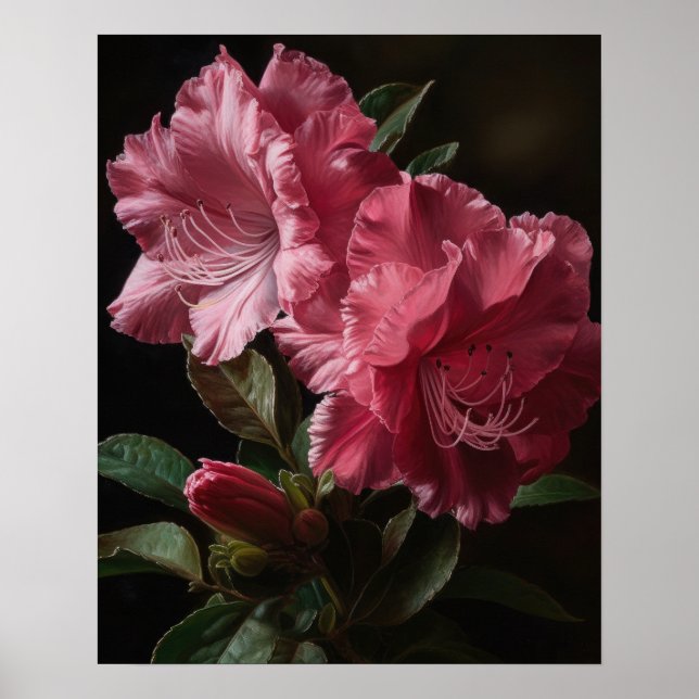 Poster de impresión de arte de las flores rosadas  (Frente)