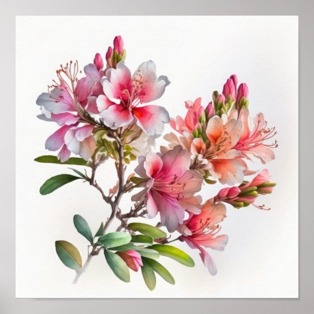 Poster de impresión de arte de las flores rosadas  (Frente)