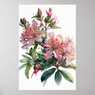 Poster de impresión de arte de las flores rosadas