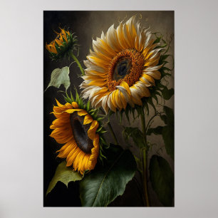 Poster de impresión de arte de los girasoles amari
