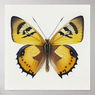 Poster de impresión de arte de mariposa amarilla