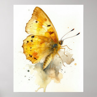Poster de impresión de arte de mariposa amarillo p