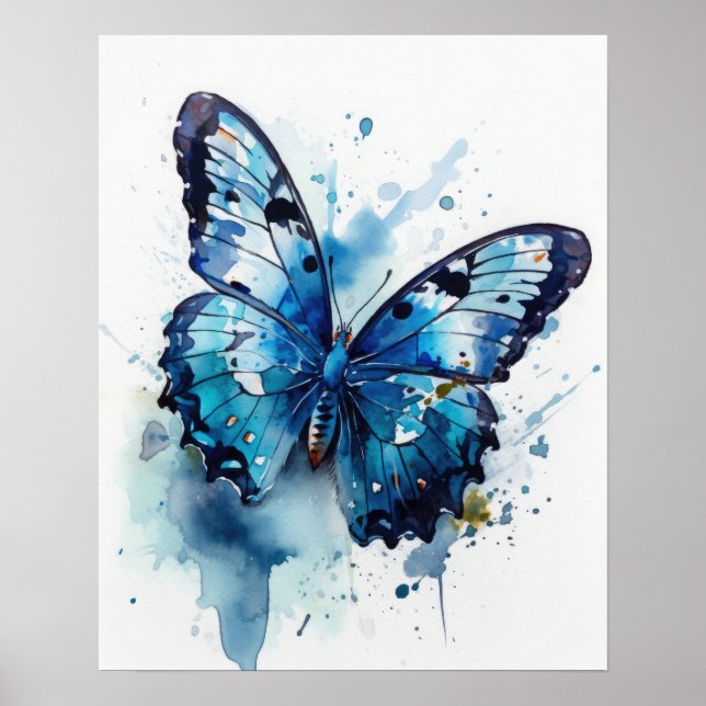 Poster de impresión de arte de mariposa de Azure (Frente)