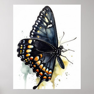 Poster de impresión de arte de mariposa de cola cr