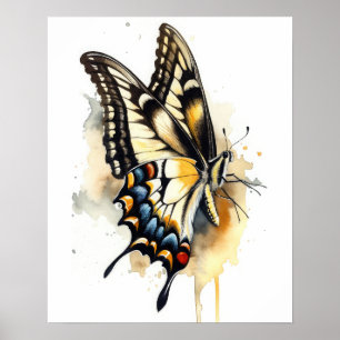 Poster de impresión de arte de mariposa de cola cr