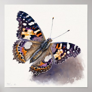 Poster de impresión de arte de mariposa Lady Lady 
