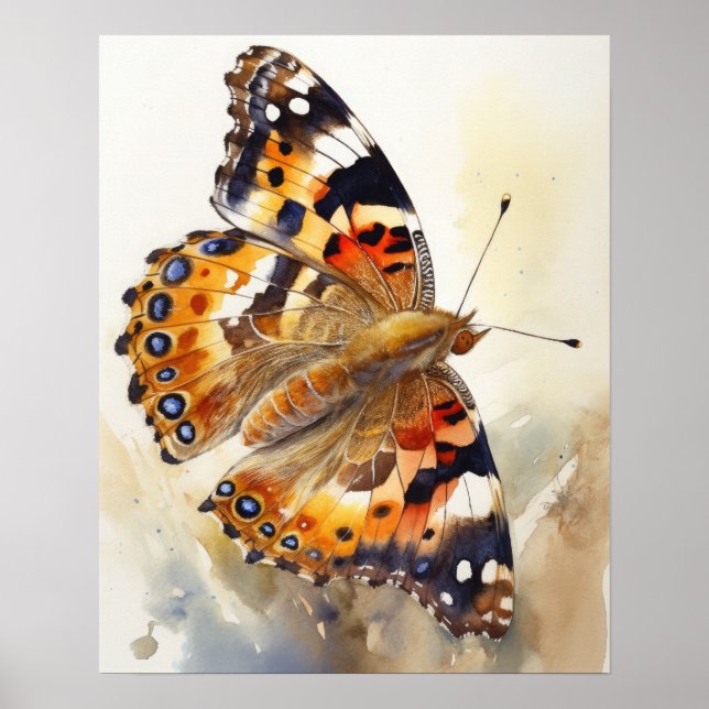 Poster de impresión de arte de mariposa Lady Pinta (Frente)
