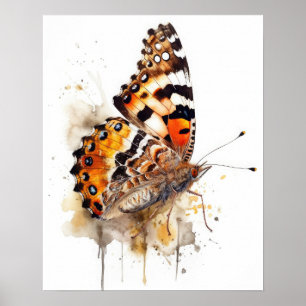 Poster de impresión de arte de mariposa Lady Pinta