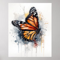 Poster de impresión de arte de mariposa monarca