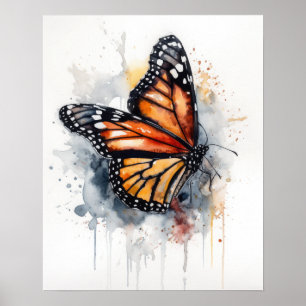 Poster de impresión de arte de mariposa monarca