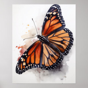Poster de impresión de arte de mariposa monarca