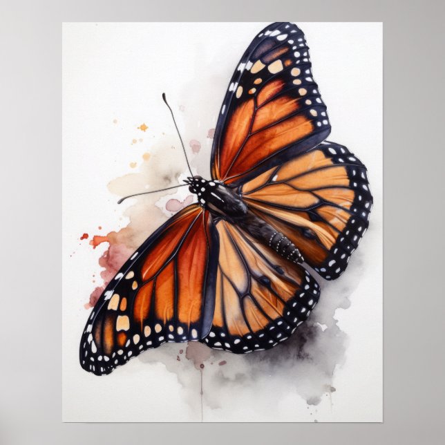 Poster de impresión de arte de mariposa monarca (Frente)