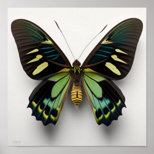 Poster de impresión de arte de mariposa verde Goli