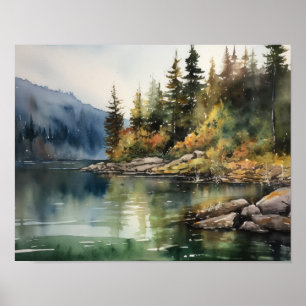 Poster de impresión de arte de paisajes acuáticos 