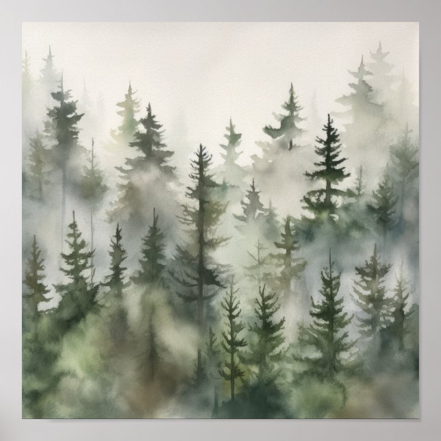 Poster de impresión de arte de paisajes forestales (Frente)