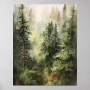 Poster de impresión de arte de paisajes forestales