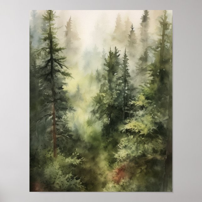 Poster de impresión de arte de paisajes forestales (Frente)