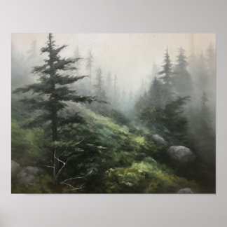 Poster de impresión de arte de paisajes forestales
