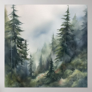 Poster de impresión de arte de paisajes forestales