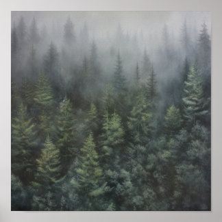 Poster de impresión de arte de paisajes forestales