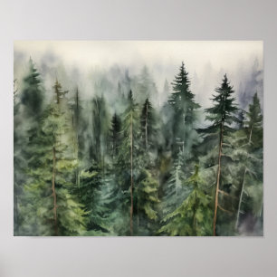 Poster de impresión de arte de paisajes forestales