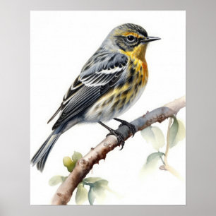 Poster de impresión de arte de pájaro de goma amar