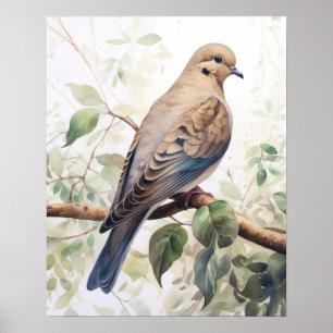 Poster de impresión de arte de pájaro Dove