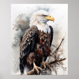 Poster de impresión de arte de pájaros de águila c