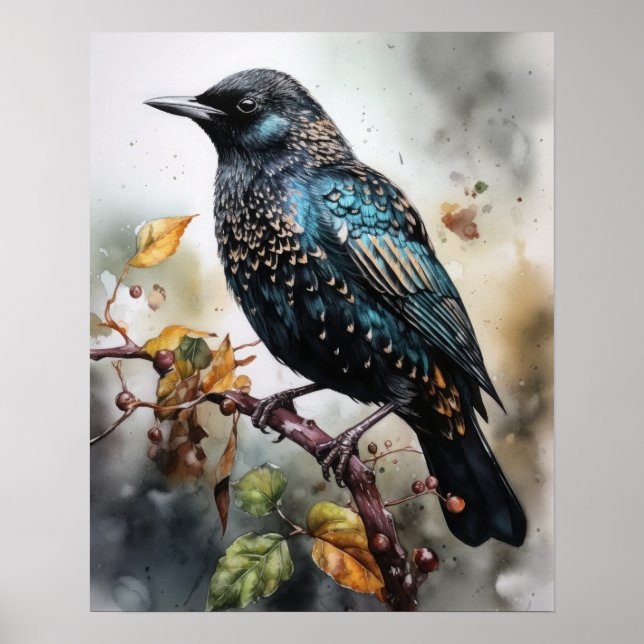 Poster de impresión de arte de pájaros de estampad (Frente)
