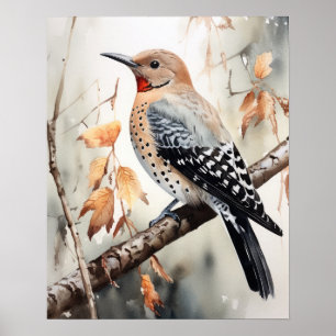 Poster de impresión de arte de pájaros parpadeante