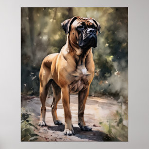 Poster de impresión de arte de perro Bull Mastiff
