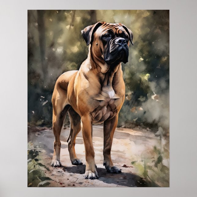 Poster de impresión de arte de perro Bull Mastiff (Frente)