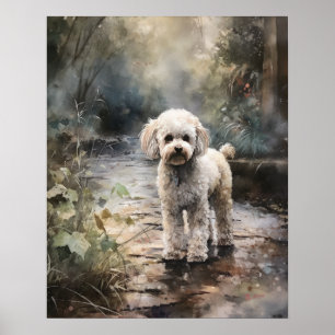 Poster de impresión de arte de perro con caniche