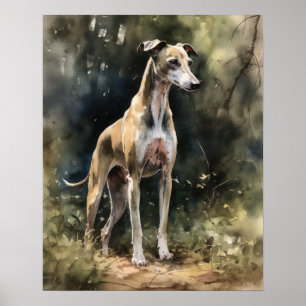 Poster de impresión de arte de perro con marioneta