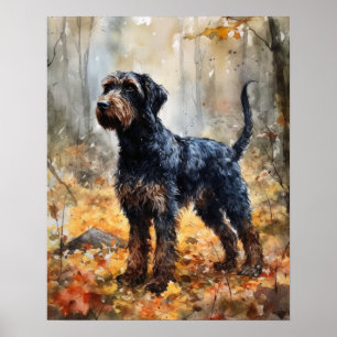 Poster de impresión de arte de perro de Barbet