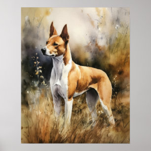 Poster de impresión de arte de perro de Basenji