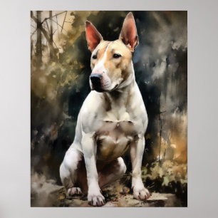 Poster de impresión de arte de perro de Bull Terri