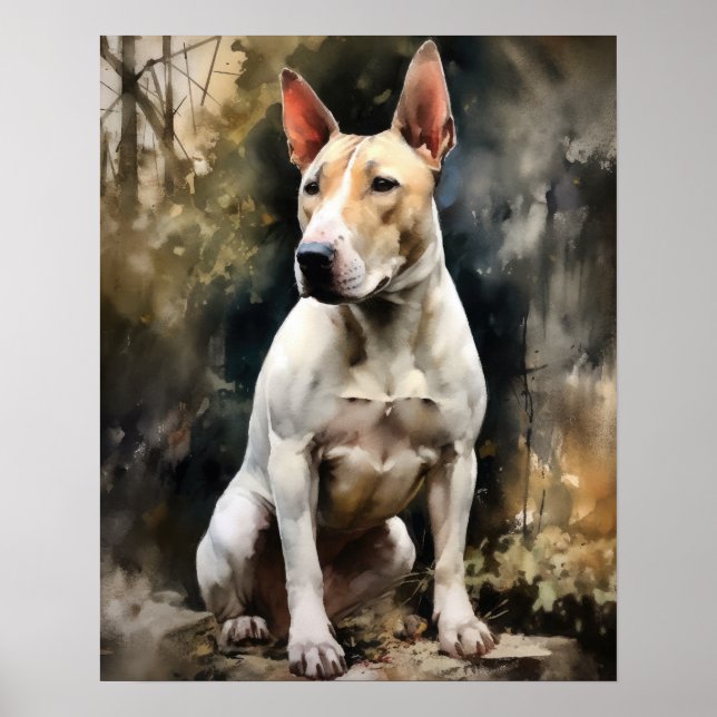 Poster de impresión de arte de perro de Bull Terri (Frente)
