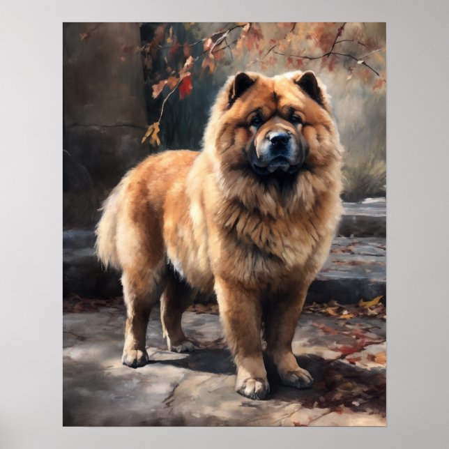 Poster de impresión de arte de perro de Chow (Frente)