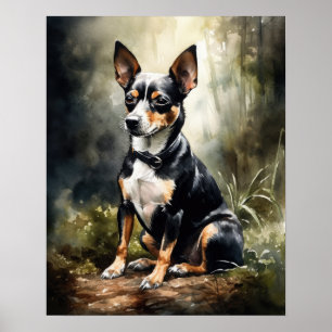 Poster de impresión de arte de perro de cúrcuma de