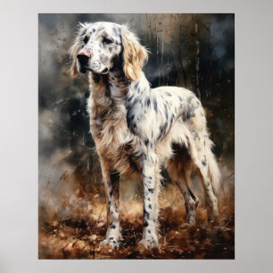 Poster de impresión de arte de perro de estilo ing