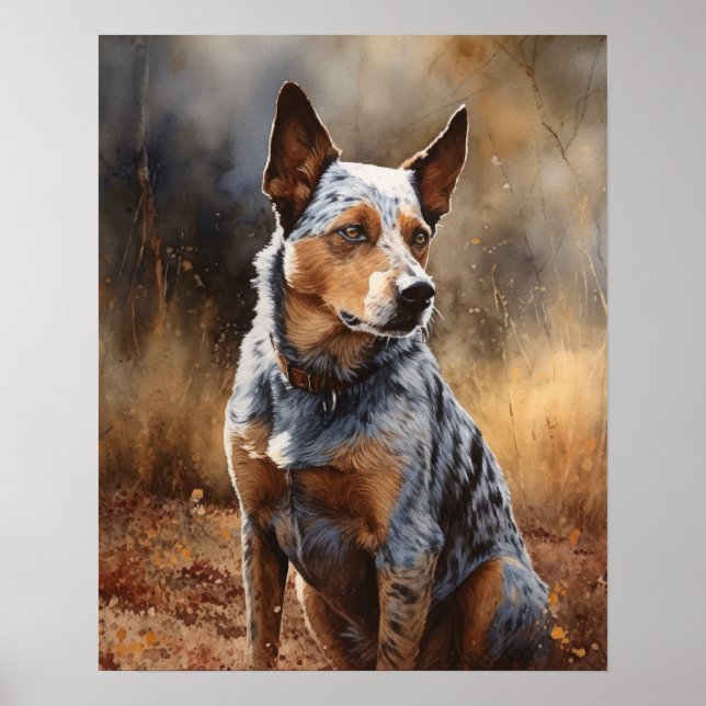 Poster de impresión de arte de perro de ganado vac (Frente)