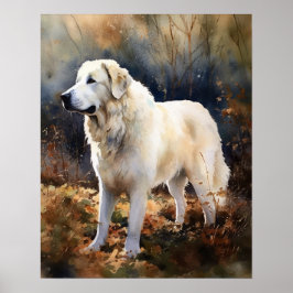 Poster de impresión de arte de perro de Kuvasz