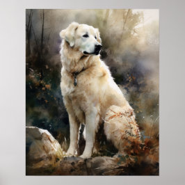 Poster de impresión de arte de perro de Kuvasz