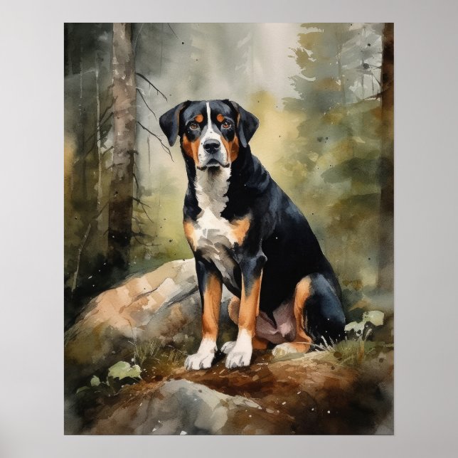 Poster de impresión de arte de perro de la montaña (Frente)