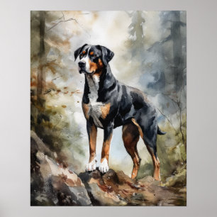 Poster de impresión de arte de perro de la montaña