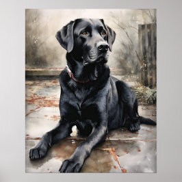 Poster de impresión de arte de perro de Labrador n